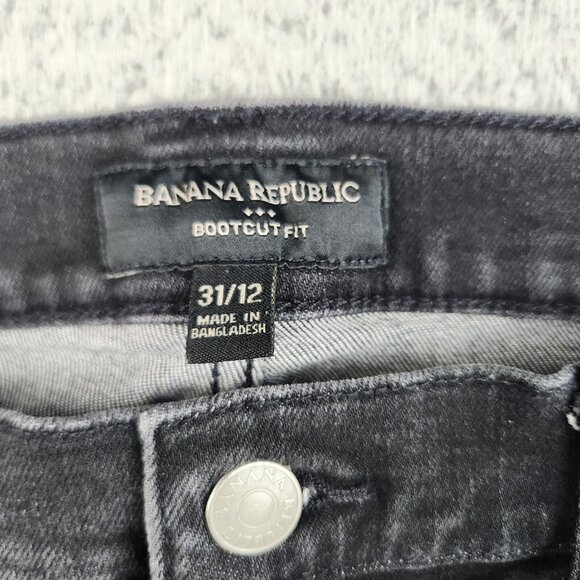 Banana Republic Jeans Women's 31/12 Bootcut Black Denim Pants Stretch Flare - Picture 10 of 13